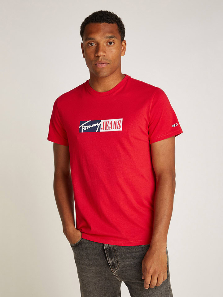 TOMMY JEANS Shirt in Rot - 19% | Größe M | Herren-plussize