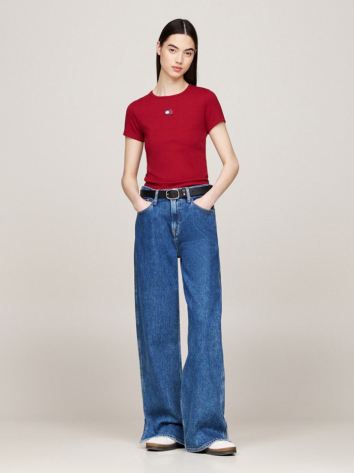 TOMMY JEANS Shirt in Bordeaux - 47% | Größe M | Damen-tops