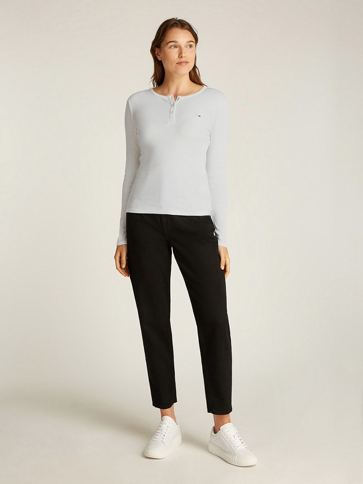 TOMMY JEANS Longsleeve in Weiß - 30% | Größe XL | Damen-tops