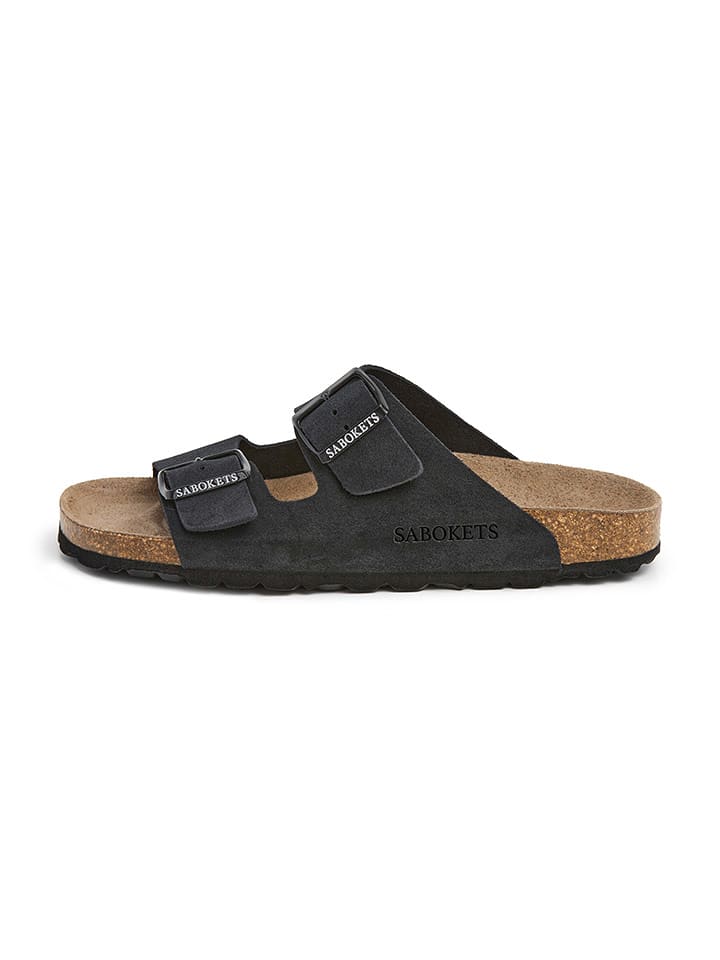 SABOKETS Leder-Pantoletten in Schwarz - 33% | Größe 40 | Damen-pantoletten