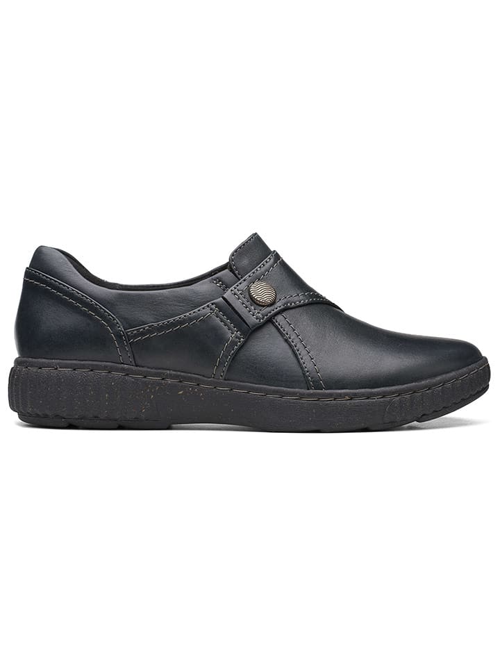 Clarks Leder-Slipper "Caroline Pearl" in Schwarz - 59% | Größe 40 | Damen-schuhe-halbschuhe