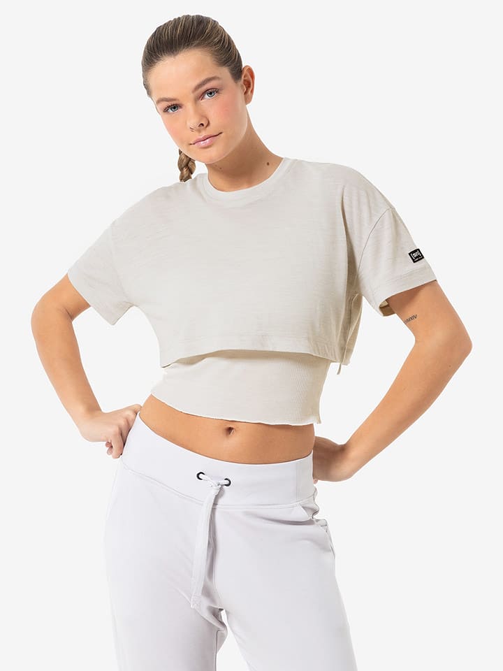super.natural Trainingsshirt in Creme/ Weiß - 70% | Größe XL | Damen-outdoor-tops-shirts