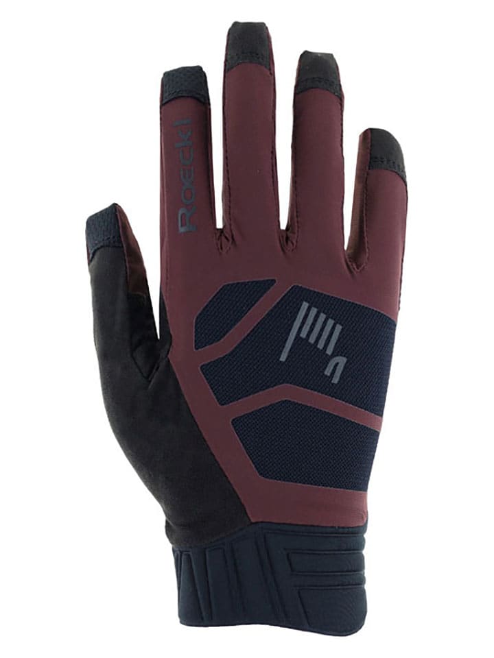 Roeckl SPORTS Fahrradhandschuhe "Murnau" in Schwarz/ Rot - 47% | Größe 7,5 | Damenhandschuhe