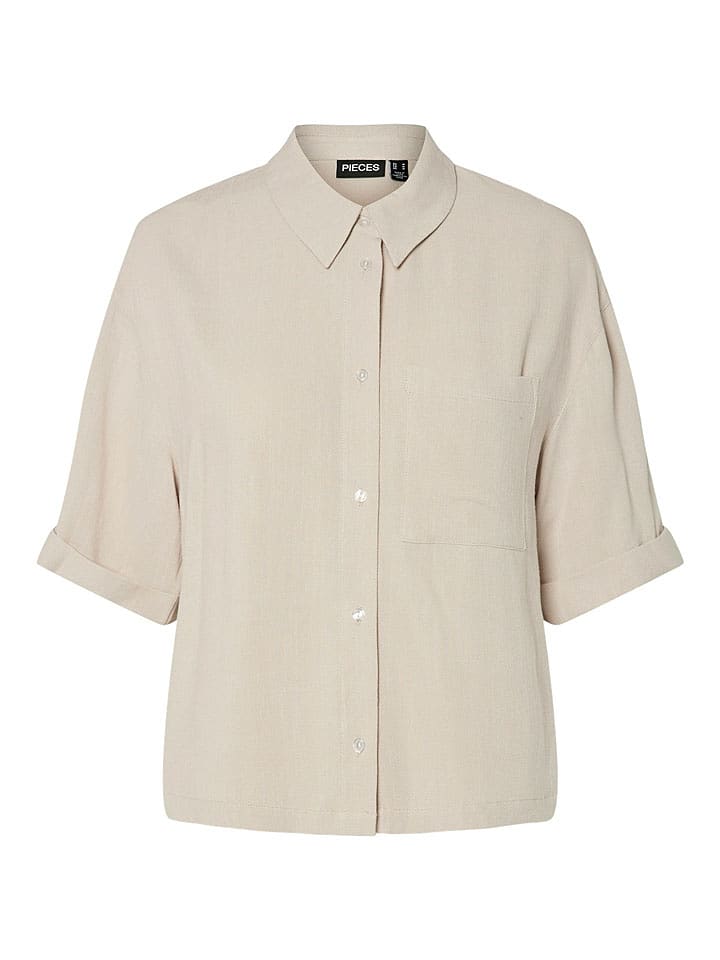 Pieces Bluse "Vinsty" in Sand - 73% | Größe XS | Damen-blusen
