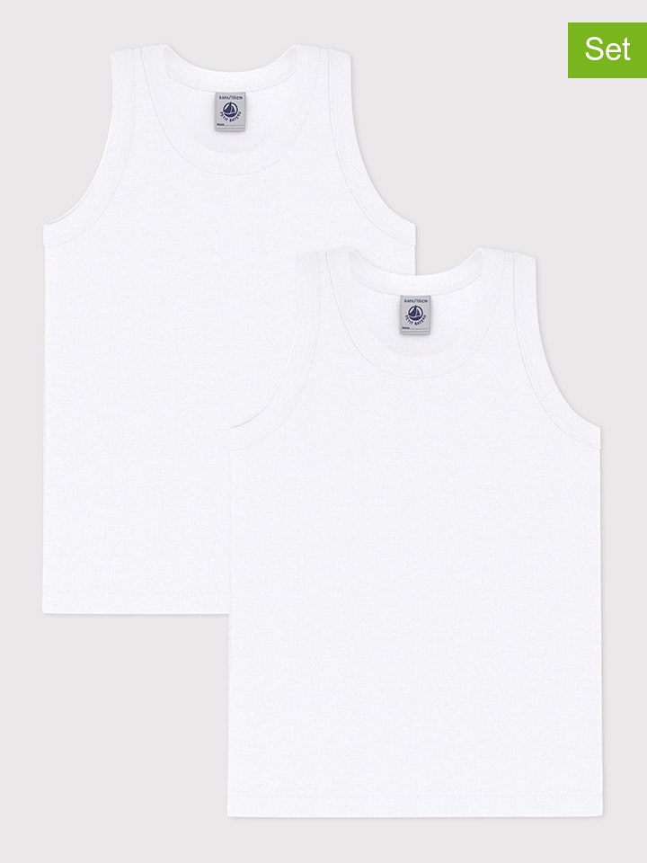 PETIT BATEAU 2er-Set: Unterhemden in Weiß - 28% | Größe 116 | Baby-waesche