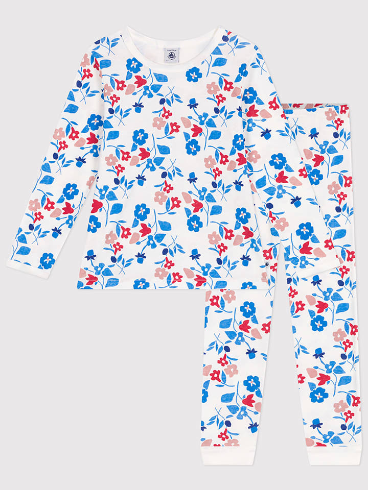 PETIT BATEAU Pyjama in Weiß - 67% | Größe 104 | Baby-waesche