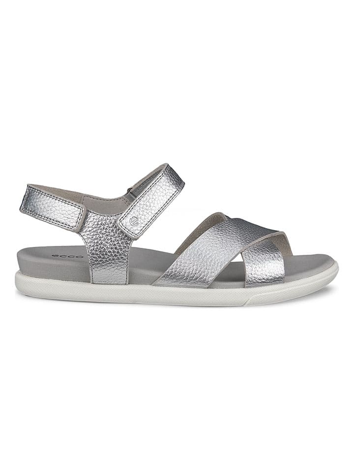 Ecco Leder-Sandalen "Damara" in Silber - 56% | Größe 41 | Damen-sandalen