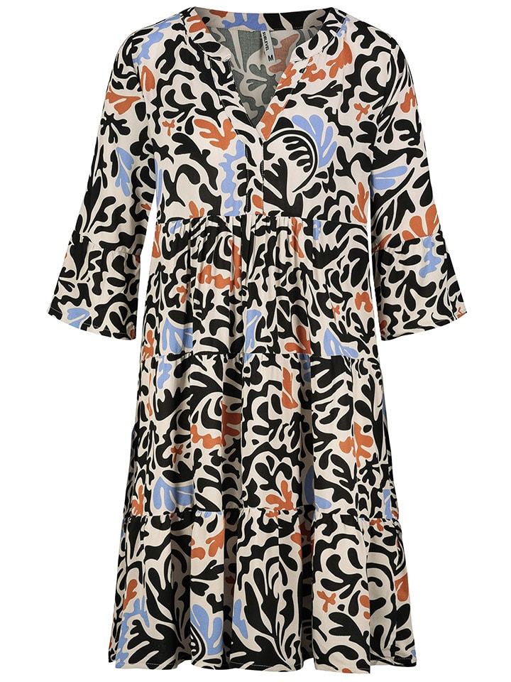 Sublevel Kleid in Schwarz/ Weiß/ Hellblau - 70% | Größe XXL | Damen-kleider