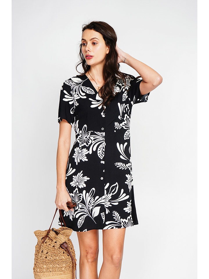 ASSUILI Kleid in Weiß/ Schwarz - 76% | Größe 36 | Damen-kleider