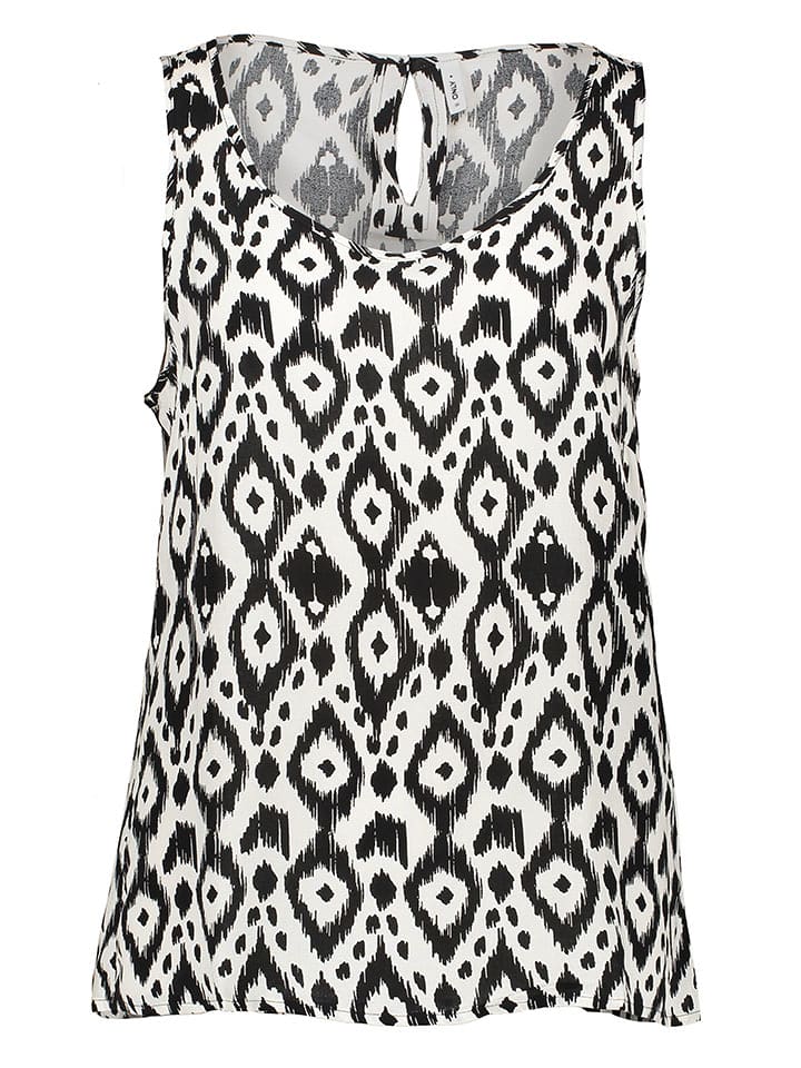 ONLY Top in Weiß/ Schwarz - 61% | Größe 36 | Damen-tops