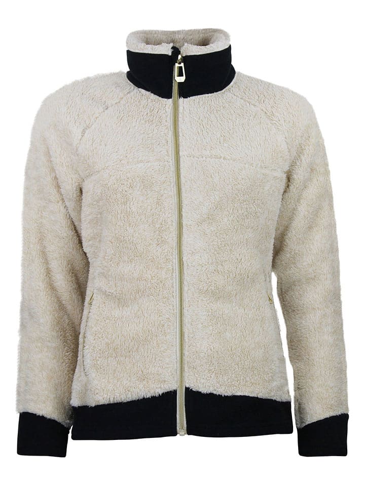 Peak Mountain Fleecejacke "Achef" in Creme/ Schwarz - 62% | Größe M | Damenjacken