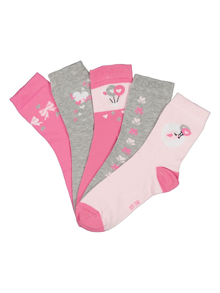 SPM Für Mädchen 5er-Set: Socken in Rosa/ Grau - 30% | Größe 35-38 | Babysocken-strumpfhosen