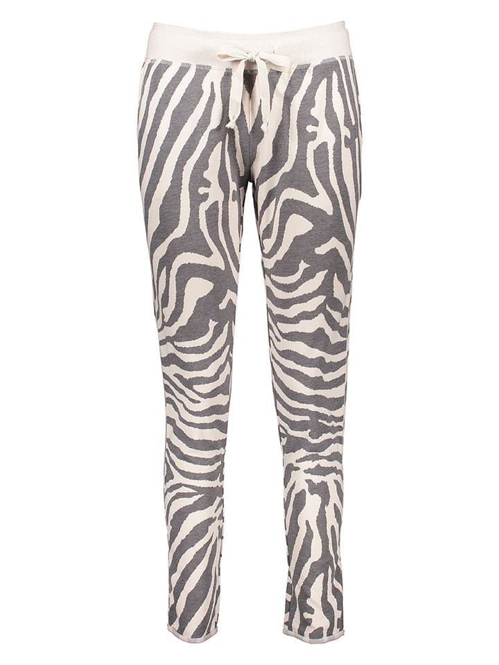 Juvia Pyjama-Hose in Anthrazit/ Creme - 81% | Größe M | Damen-loungewear