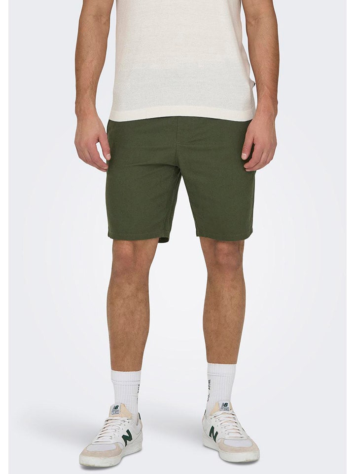 ONLY & SONS Shorts in Moosgrün - 57% | Größe XL | Herren-plussize