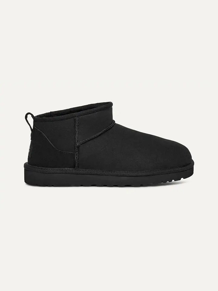 UGG Leder-Ankle-Boots "Classic Ultra Mini" in Schwarz - 24% | Größe 43 | Herrenstiefel