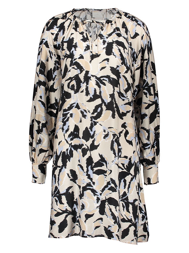 Kaffe Kleid in Beige/ Dunkelblau - 73% | Größe 42 | Damen-kleider