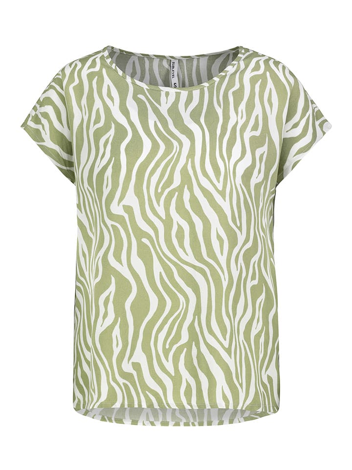 Sublevel Bluse in Grün/ Weiß - 72% | Größe XS | Damen-blusen