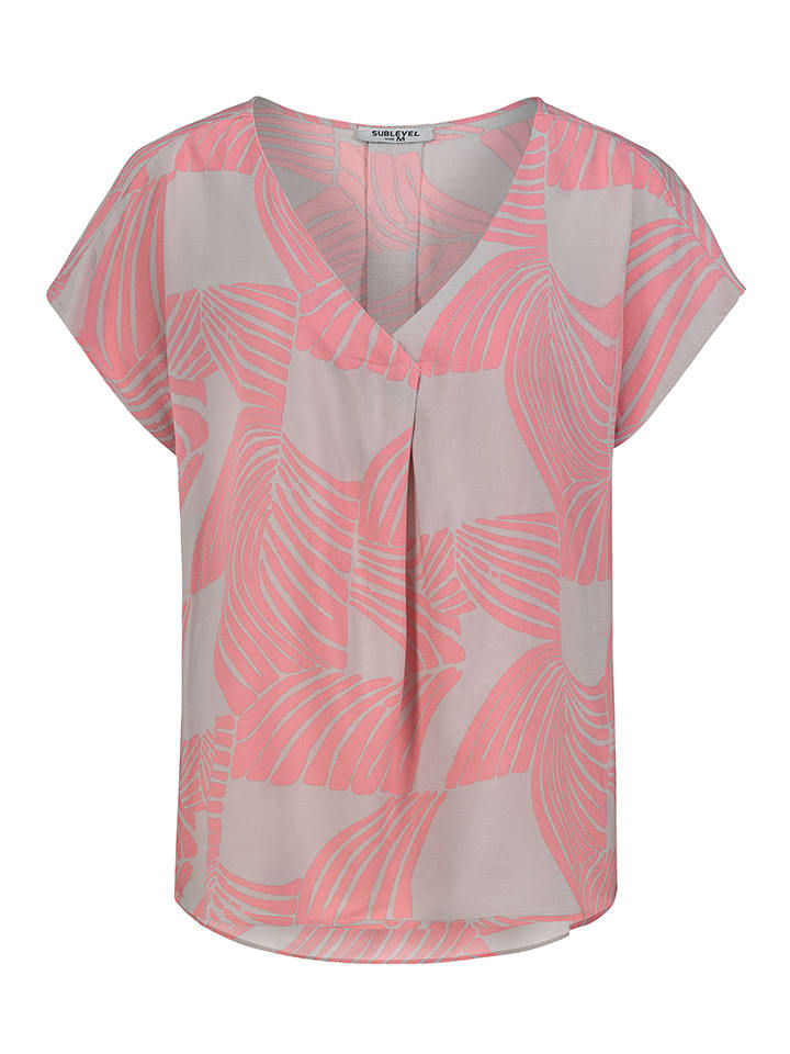 Sublevel Bluse in Rosa/ Weiß - 53% | Größe M | Damen-blusen