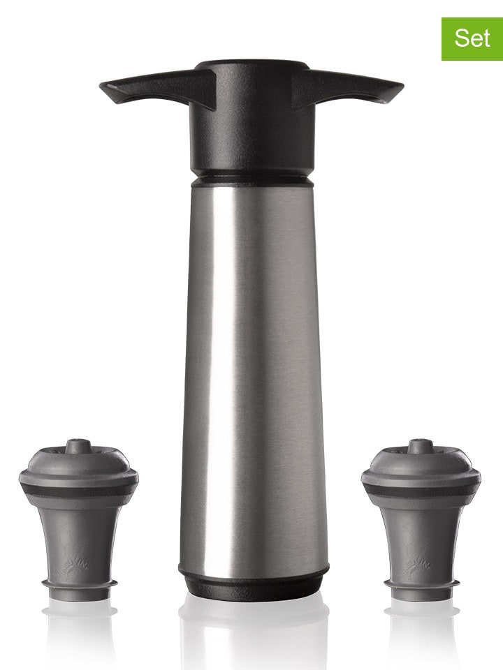 Vacu Vin 3tlg. Weinpumpen-Set in Silber - onesize