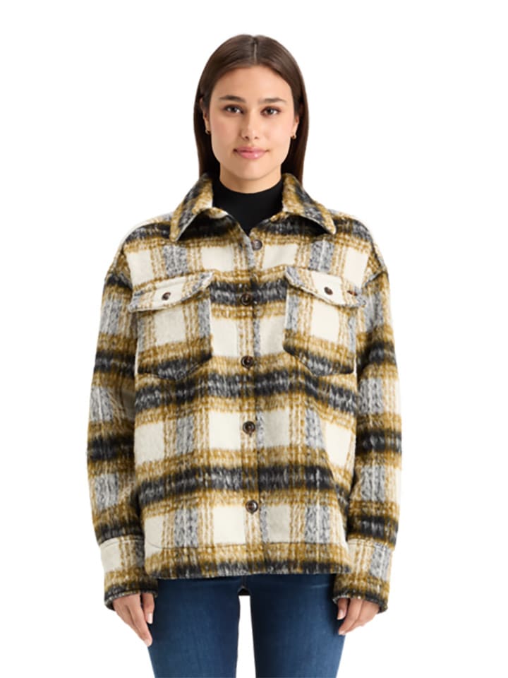 Scotch & Soda Hemdjacke in in Beige/ Schwarz - 76% | Größe S | Damenjacken