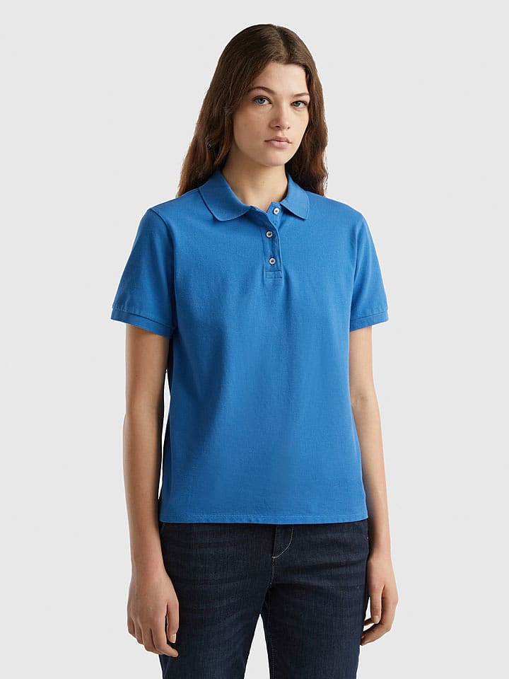 Benetton Poloshirt in Blau - 78% | Größe S | Damen-tops