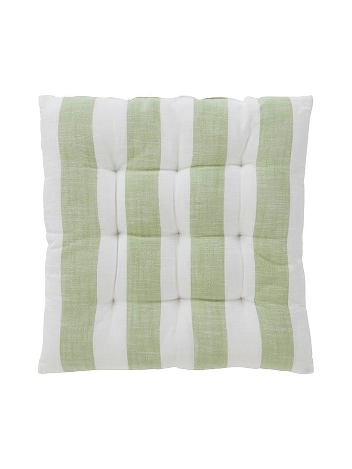 Jotex Sitzkissen "Iris" in Weiß/ Grün - 17% | Größe 40x40 cm | Dekokissen