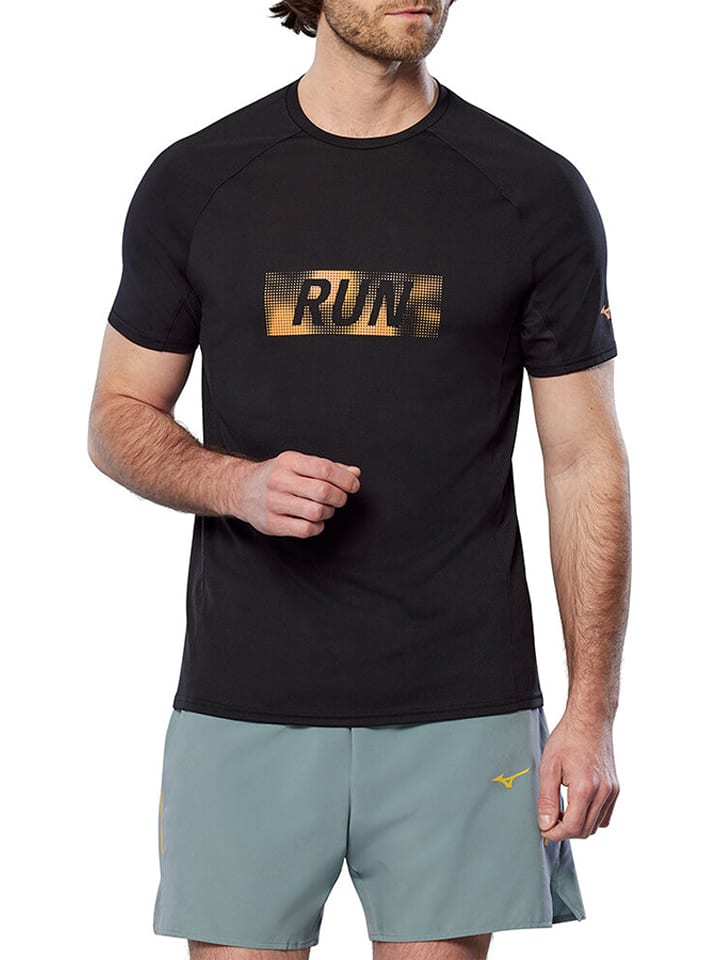 Mizuno Laufshirt in Schwarz - 60% | Größe L | Herren-sportshirts