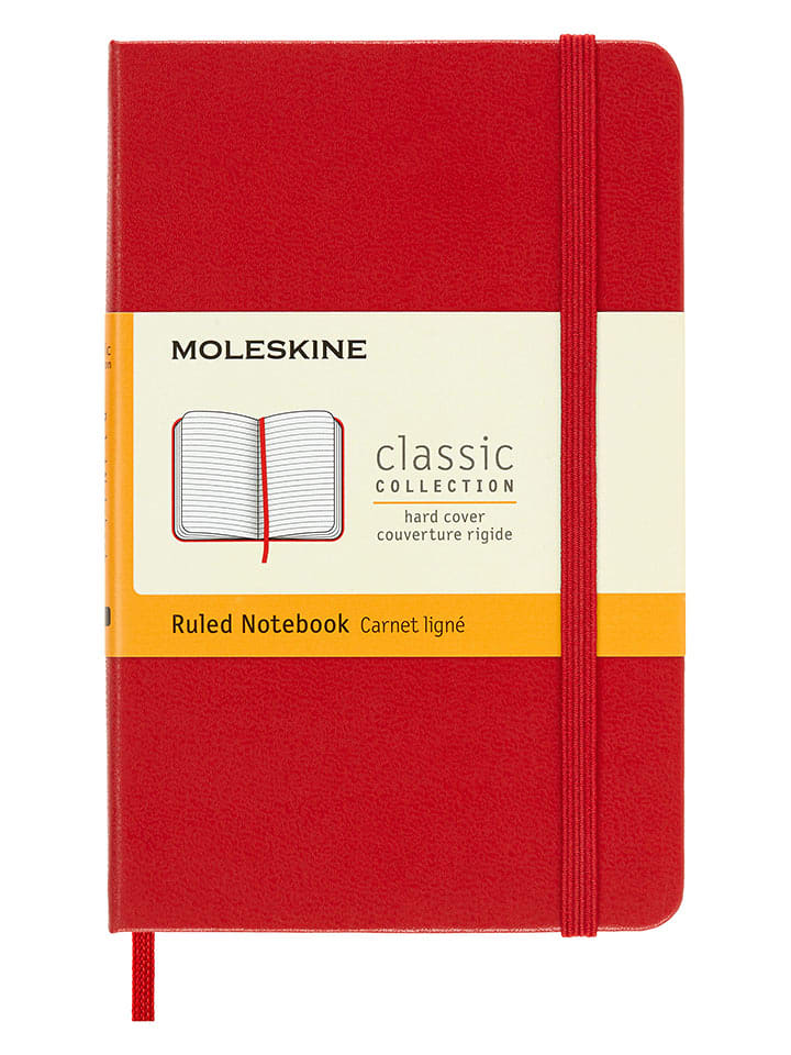 Moleskine Liniertes Notizbuch in Rot - (B)9 x (H)14 cm - 31% | Buero-schulbedarf