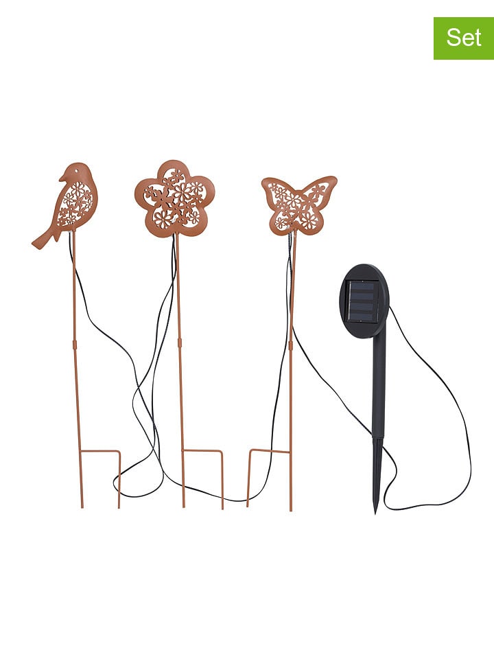 Garden Hero 3er-Set: LED-Gartenstecker in Rot - 56% | Aussenbeleuchtung