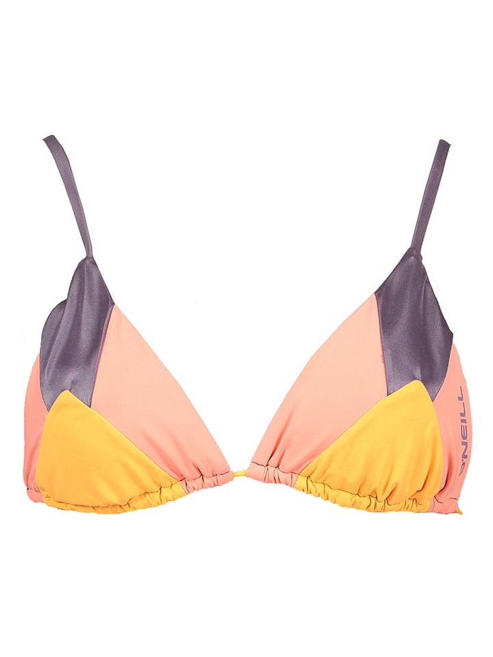 O'Neill Bikini-Oberteil "Capri Shiney" in Rosa/ Gelb - 78% | Größe 36 | Damen-bademode