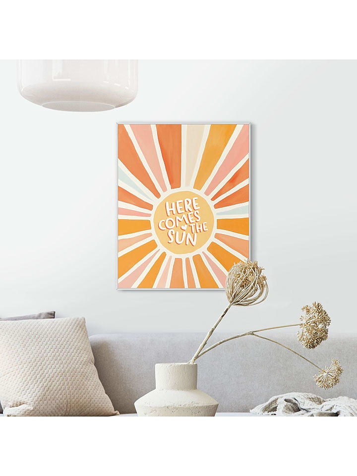 Orangewallz Gerahmter Kunstdruck "Here Comes the Sun" - 42% | Größe 40x50 cm | Wanddekoration