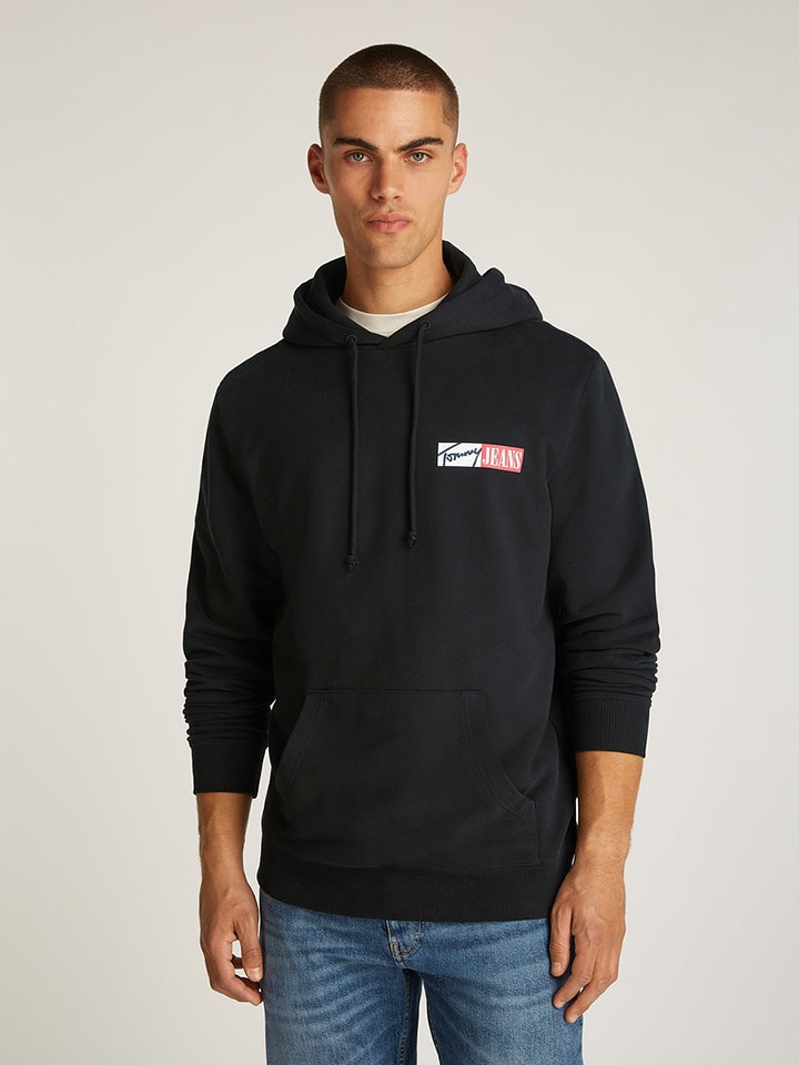 TOMMY JEANS Hoodie in Schwarz - 56% | Größe XL | Herren-sweatshirts-jacken