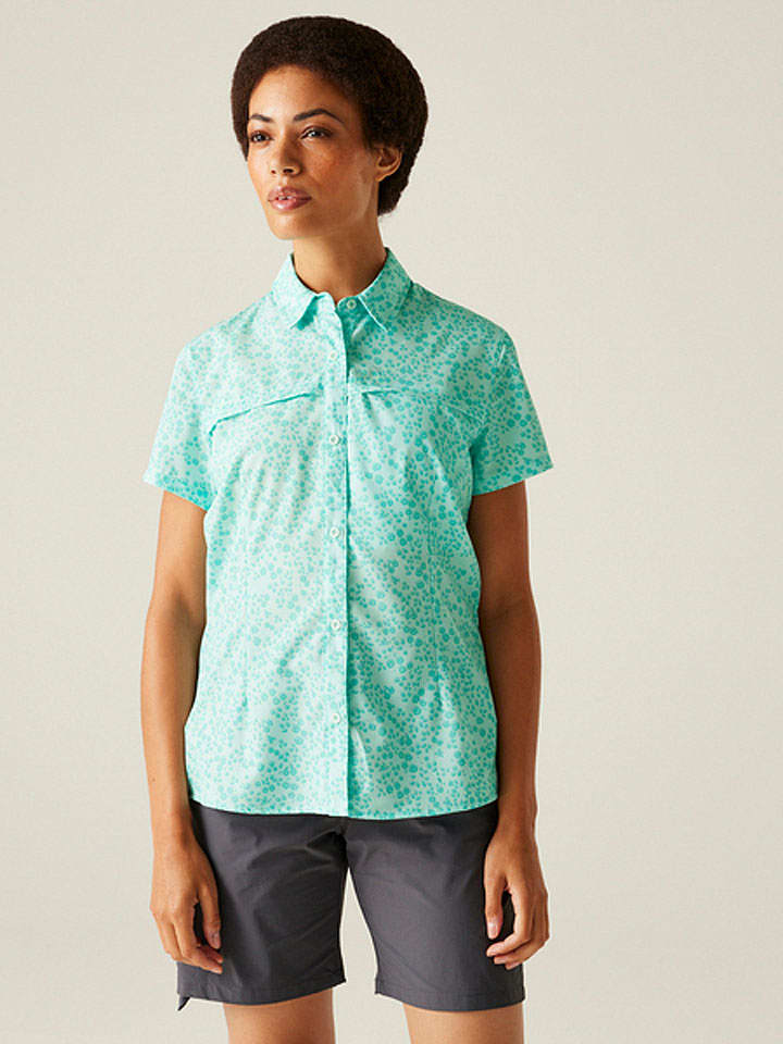 Regatta Funktionshemd "Packaway" in Türkis - 75% | Größe 36 | Damen-outdoor-tops-shirts