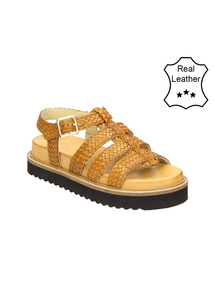 Bullboxer Leder-Sandalen in Cognac - 52% | Größe 38 | Damen-sandalen