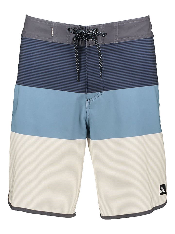 Quiksilver Badeshorts in Weiß/ Hellblau/ Dunkelblau - 64% | Größe W40 | Herren-bademode-sport