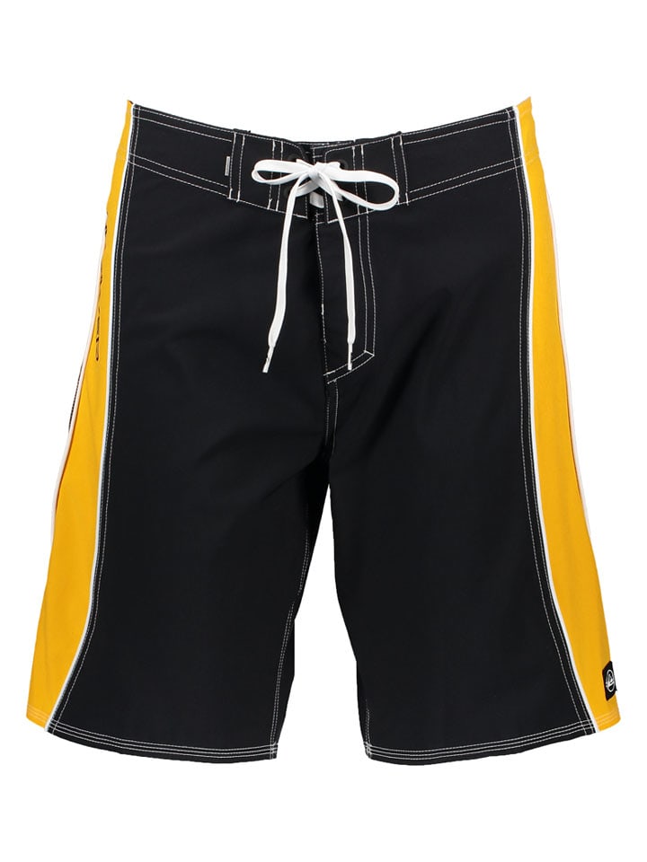 Quiksilver Bermuda in Schwarz/ Gelb - 77% | Größe W28 | Herren-plussize