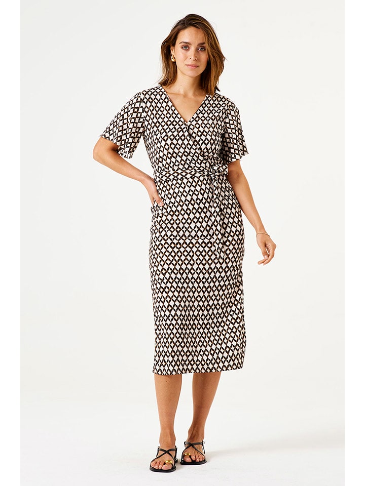 Garcia Kleid in Weiß/ Braun - 56% | Größe M | Damen-kleider