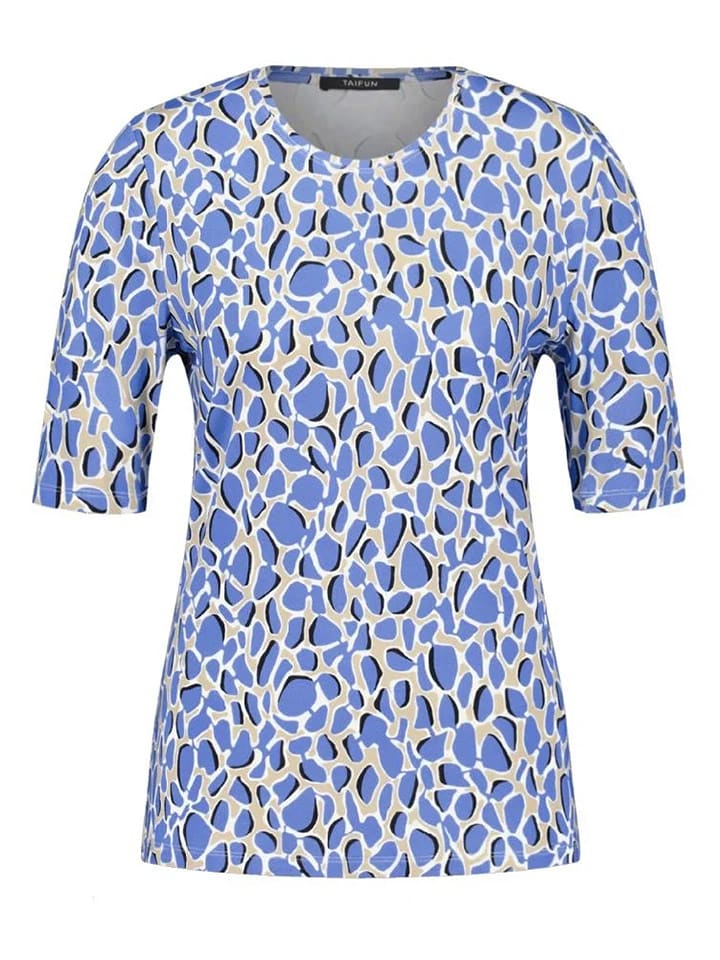 TAIFUN Shirt in Blau/ Beige - 62% | Größe 40 | Damen-tops