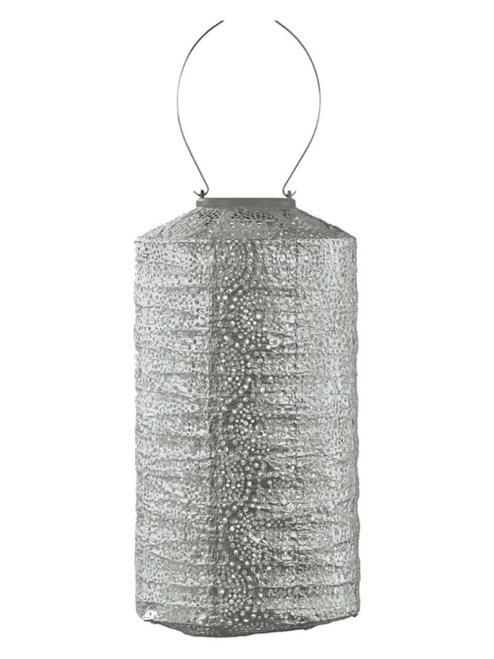 Lumiz LED-Solarlaterne ''Occult Cylinder'' in Silber - (H)33 x Ø 18 cm - 15% | Lichterketten-dekobeleuchtung