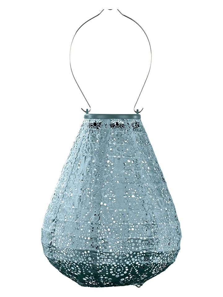 Lumiz LED-Solarlaterne ''Fiore Tulip'' in Blaugrau - (H)22,5 x Ø 20 cm - 11% | Lichterketten-dekobeleuchtung