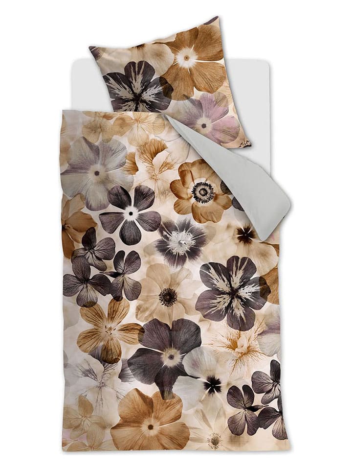 Beddinghouse Satin-Bettwäsche-Set "Jane" in Lila/ Beige - 50% | Größe 155x220 cm | Bettwaesche-bettwaren