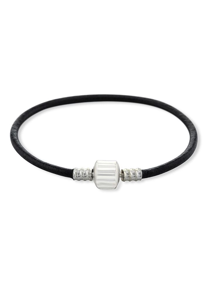 CHARM'S Skórzana bransoletka w kolorze czarnym rozmiar: 18 cm