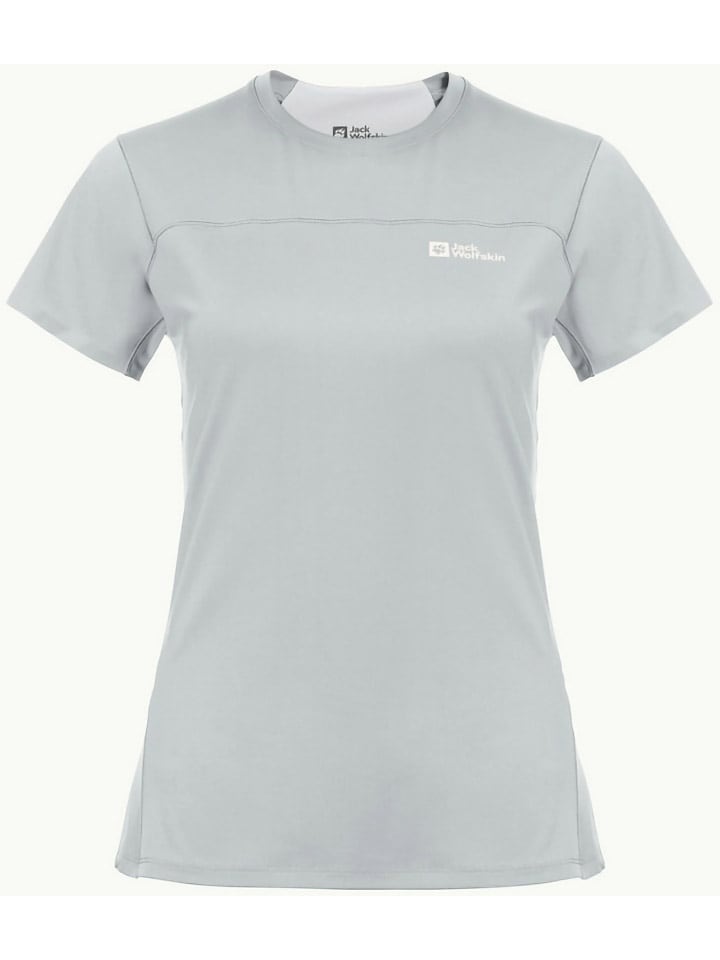 Jack Wolfskin Funktionsshirt "Prelight Chill" in Grau - 71% | Größe L | Damen-outdoor-tops-shirts