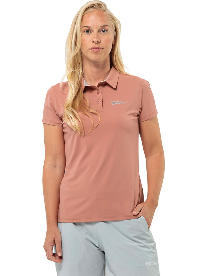 Jack Wolfskin Poloshirt "Prelight Trail" in Lachs - 69% | Größe M | Damen-tops