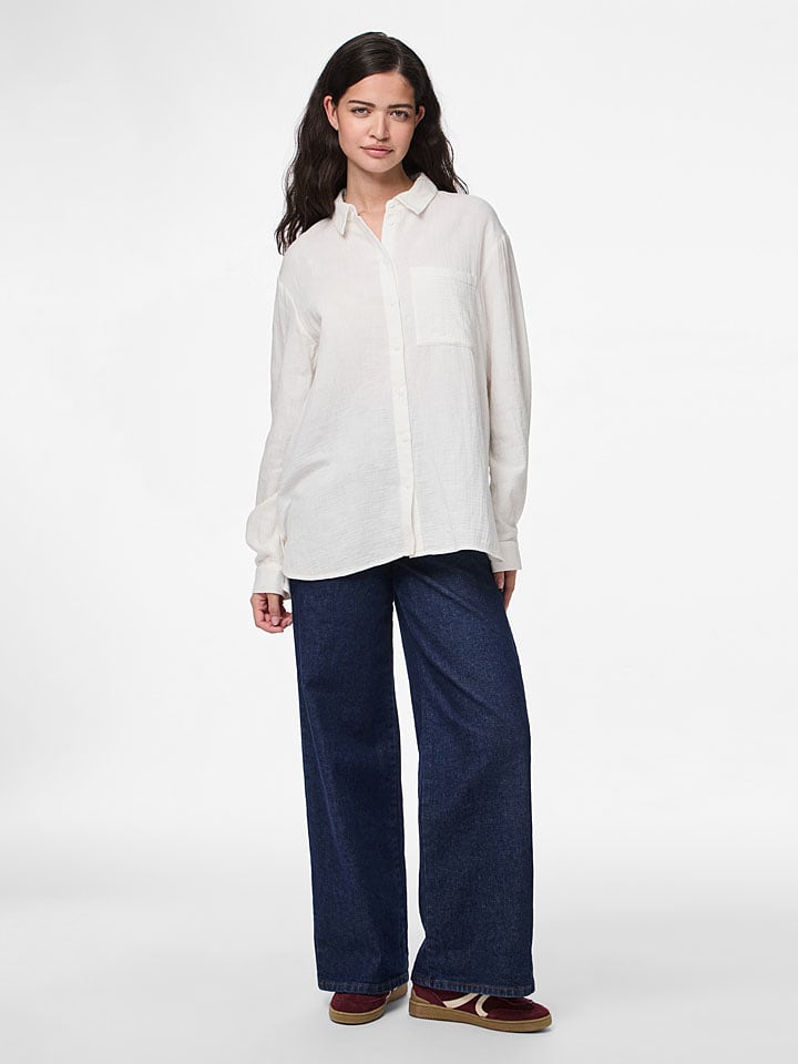 Pieces Bluse "Sastina" in Weiß - 67% | Größe M | Damen-blusen