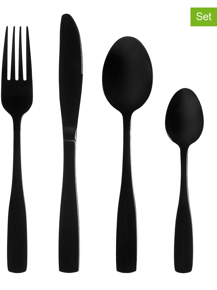 Maku 16tlg. Besteck-Set "Basic" in Schwarz - 39% | Gedeckter-tisch