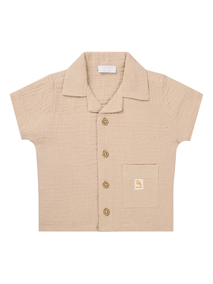 Noppies Hemd "Obonas" in Beige - 70% | Größe 74 | Baby-hemden-blusen