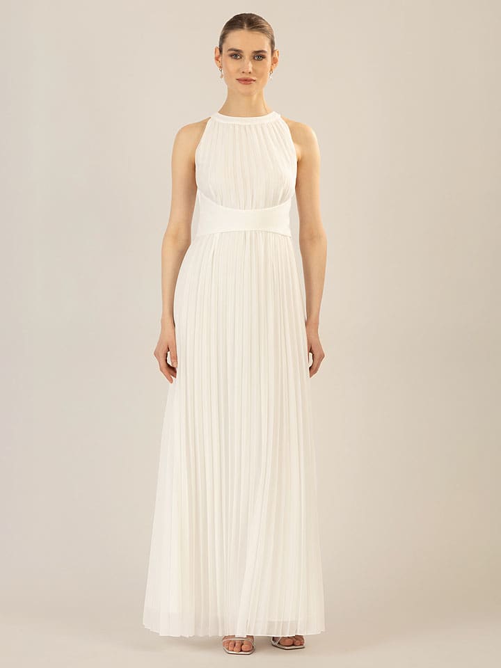 APART Plisseekleid in Weiß - 73% | Größe 46 | Damen-kleider