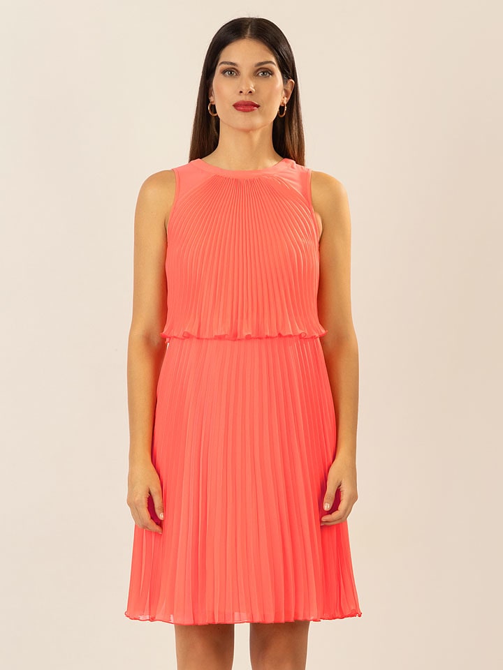 APART Plisseekleid in Koralle - 80% | Größe 34 | Damen-kleider