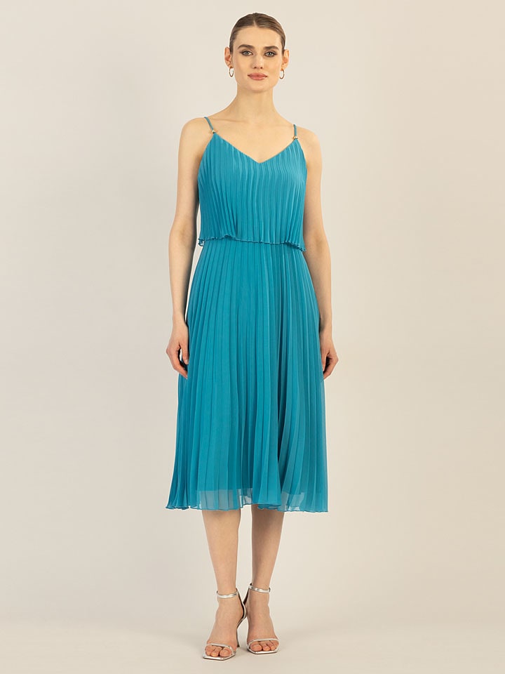 APART Plisseekleid in Blau - 75% | Größe 36 | Damen-kleider